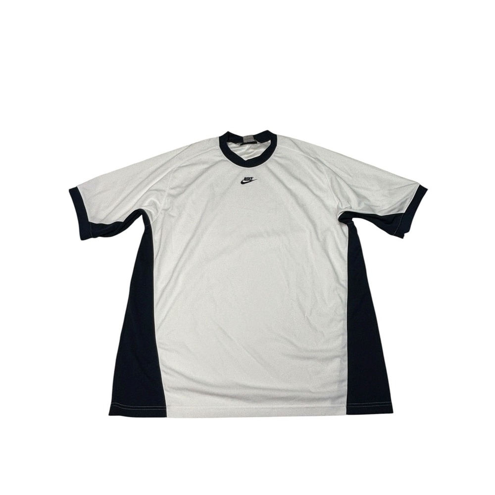 Vintage‎ Nike Men's White Navy Color Block Athletic T-Shirt Size 2XL